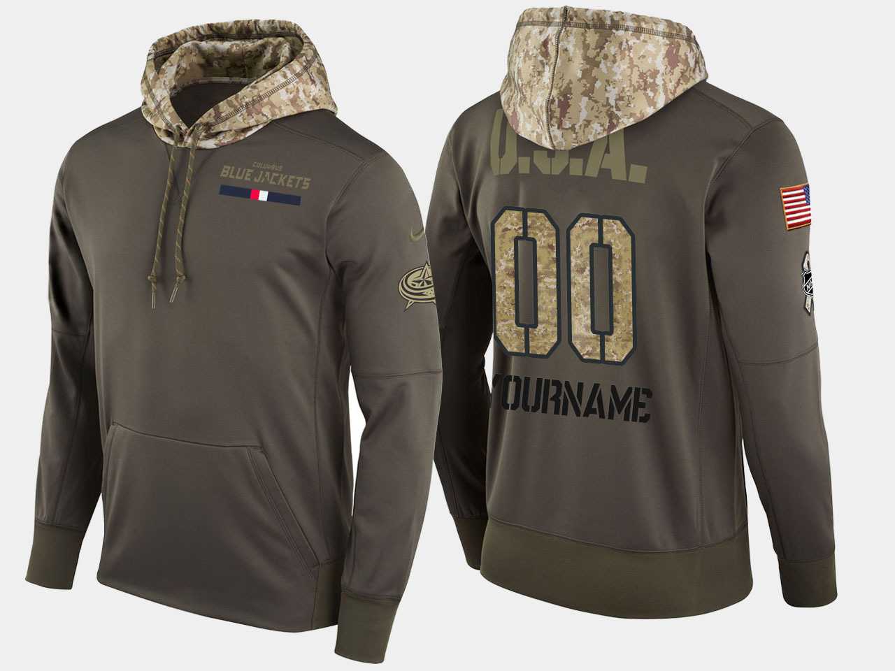 Printed Customized Men's Nike Blue Jackets Olive Salute To Service Pullover Hoodie,We sell and wholesale Printed Customized Men's Nike Blue Jackets Olive Salute To Service Pullover Hoodie on line form chian!